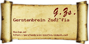 Gerstenbrein Zsófia névjegykártya